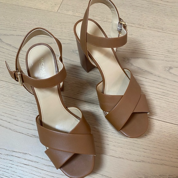 Michael Kors Women's Tan Heeled Sandals - Picture 1 of 9